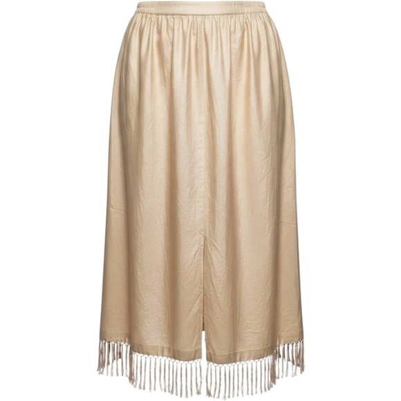 Joy & Peace Dresses & Skirts - Joy & Peace Champagne Gold Fringe Maxi Skirt Plus Size 24W